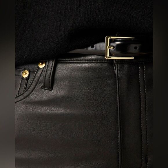 J Crew women’s High-rise bootcut pant in faux leather black Size 30 NWT - Picture 3 of 9